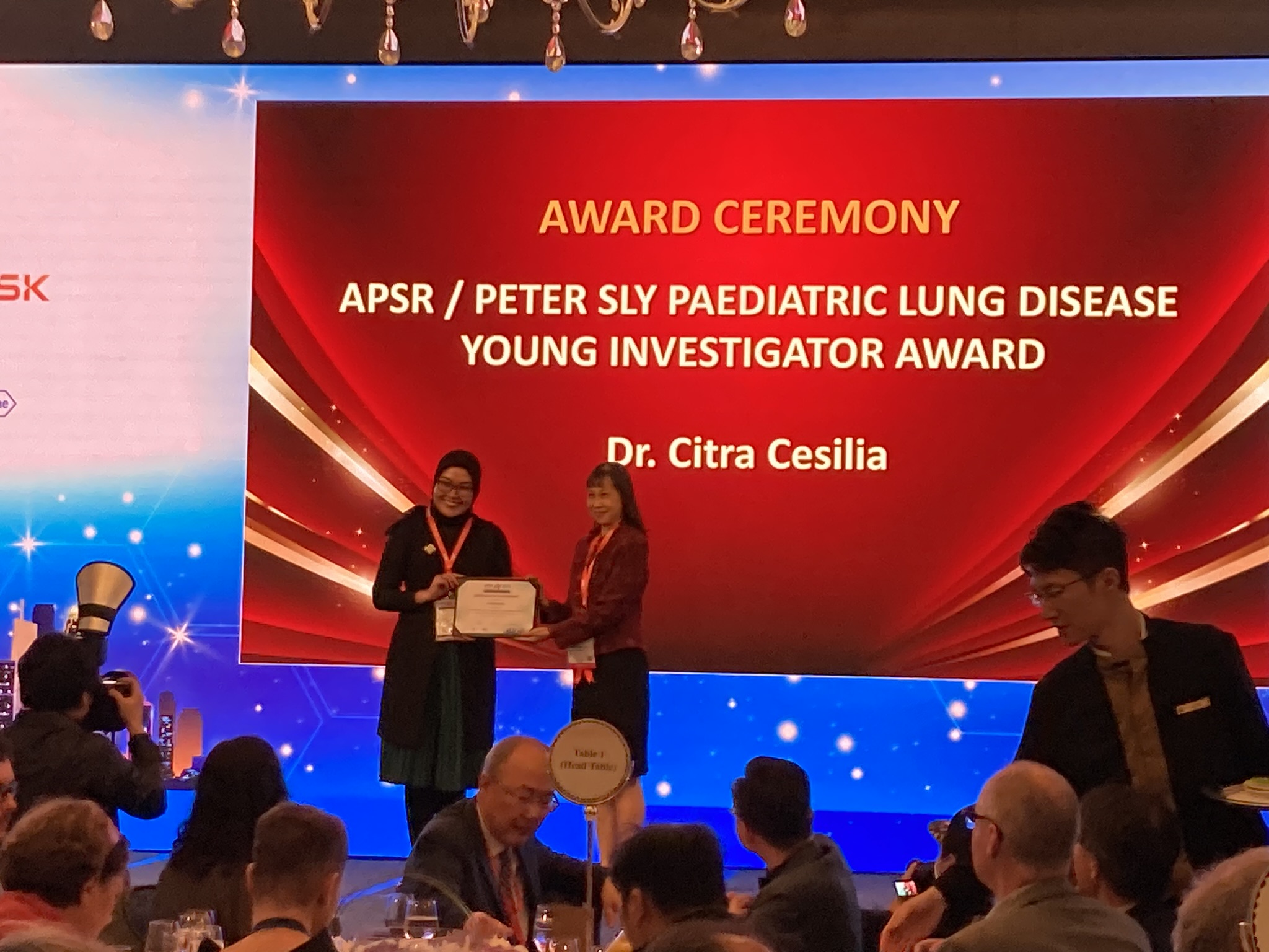 APSR Peter Sly Paediatric Lung Disease Investigator Award, Awarded to Dr. Citra Cesilia (Indonesia) at the 28th Congress in Hong Kong 2024. 